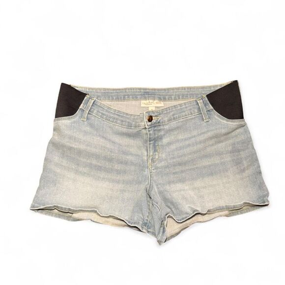 Women’s Isabel by Ingrid & Isabel Maternity Denim Midi Shorts Size 14 Light Wash - Picture 1 of 4